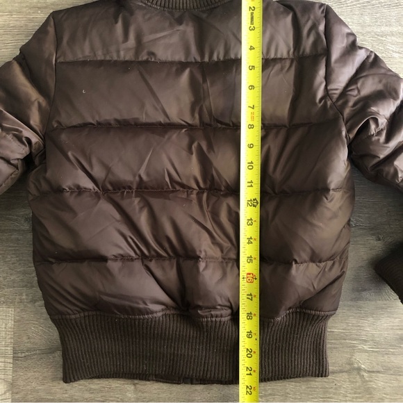 Old Navy Brown Down Feather Puffer Jacket - Picture 4 of 7